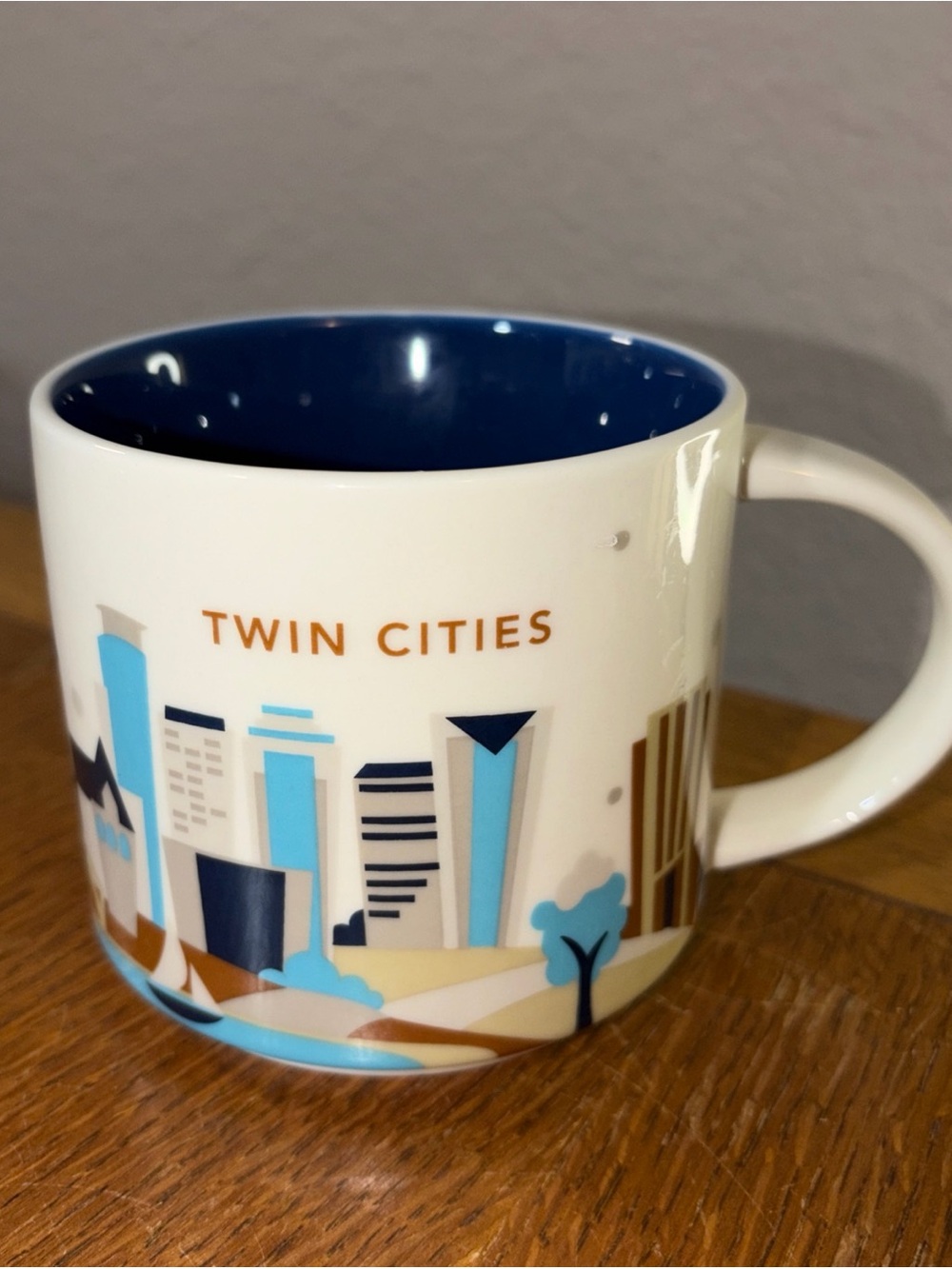 Starbucks Twin Cities Skyline Mug - White and Blue